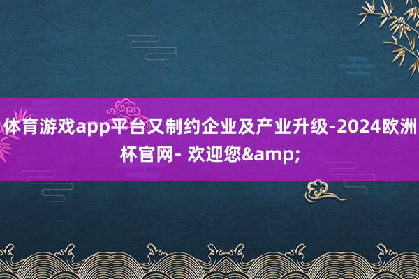 体育游戏app平台又制约企业及产业升级-2024欧洲杯官网- 欢迎您&