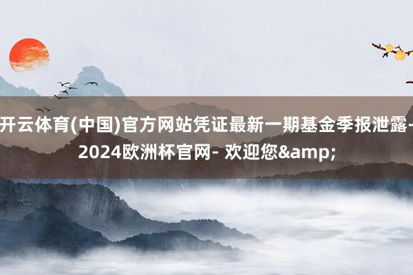 开云体育(中国)官方网站凭证最新一期基金季报泄露-2024欧洲杯官网- 欢迎您&