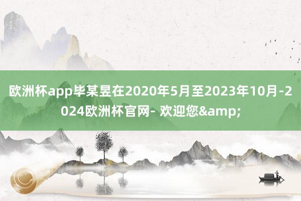 欧洲杯app毕某昱在2020年5月至2023年10月-2024欧洲杯官网- 欢迎您&