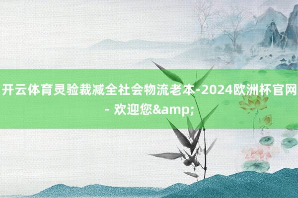 开云体育灵验裁减全社会物流老本-2024欧洲杯官网- 欢迎您&