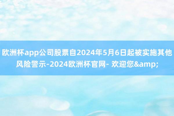 欧洲杯app公司股票自2024年5月6日起被实施其他风险警示-2024欧洲杯官网- 欢迎您&