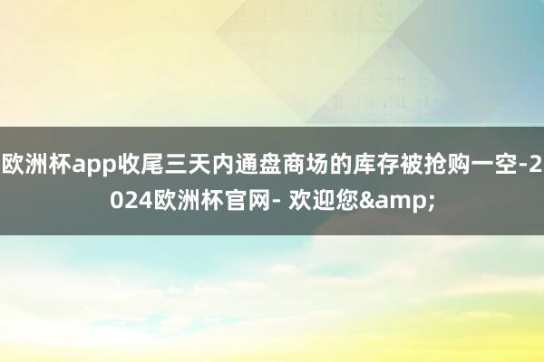 欧洲杯app收尾三天内通盘商场的库存被抢购一空-2024欧洲杯官网- 欢迎您&