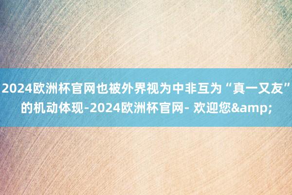 2024欧洲杯官网也被外界视为中非互为“真一又友”的机动体现-2024欧洲杯官网- 欢迎您&