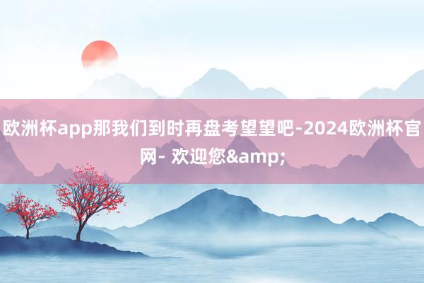 欧洲杯app那我们到时再盘考望望吧-2024欧洲杯官网- 欢迎您&